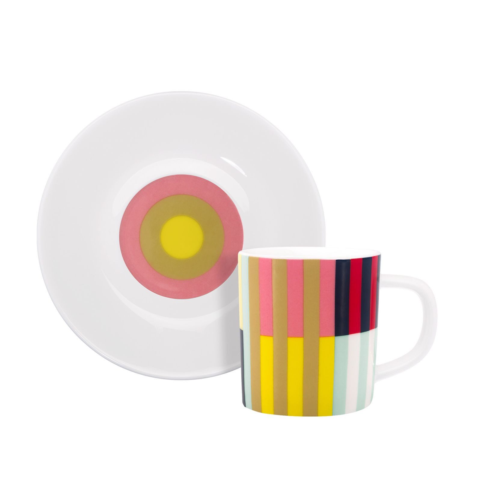 Remember Espressotasse farbenfrohe Espressotassen mit Untertassen, Modell Havanna, Porzellan, Remember farbenfrohe Espressotasse mit Untertasse, Modell Havanna