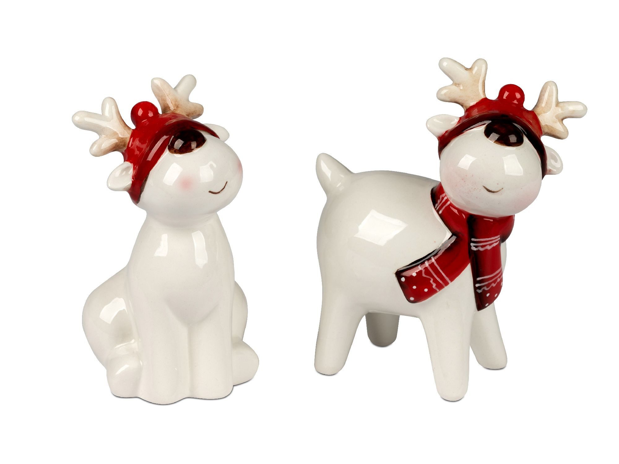 formano Dekofigur Winterzeit, Höhe: 14cm, Farbe: Weiß, Motiv: Elch
