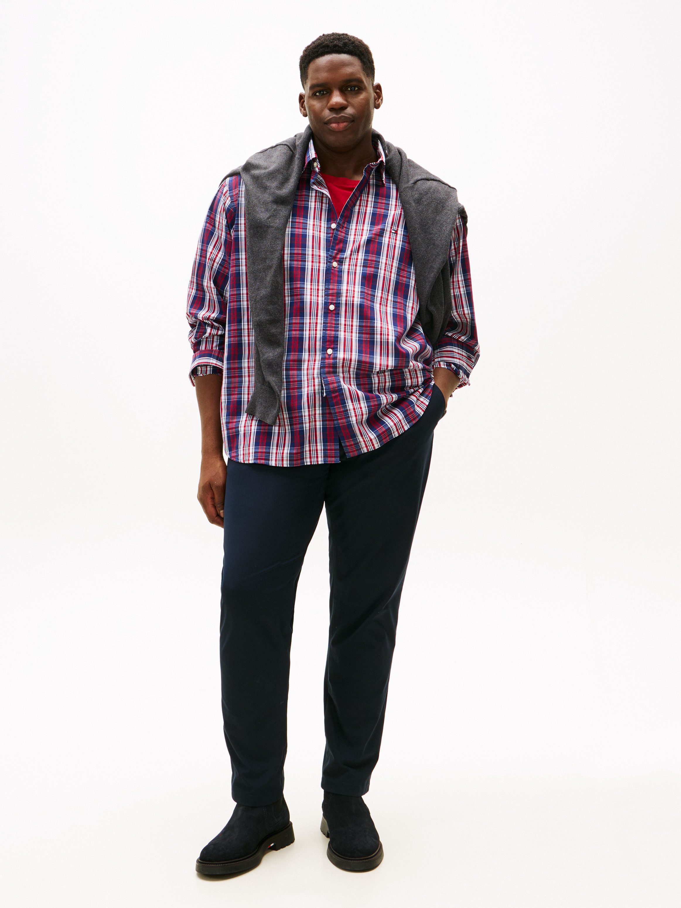 Tommy Hilfiger Big & Tall Langarmhemd BT - FLEX POP MEDIUM CHECK regular fit, Große Größen, kariert