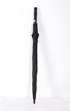 COFI 1453 Stockregenschirm Fiberglasstockschirm ⌀130 cm,Gummi -Handgriff, 190T Schwarz
