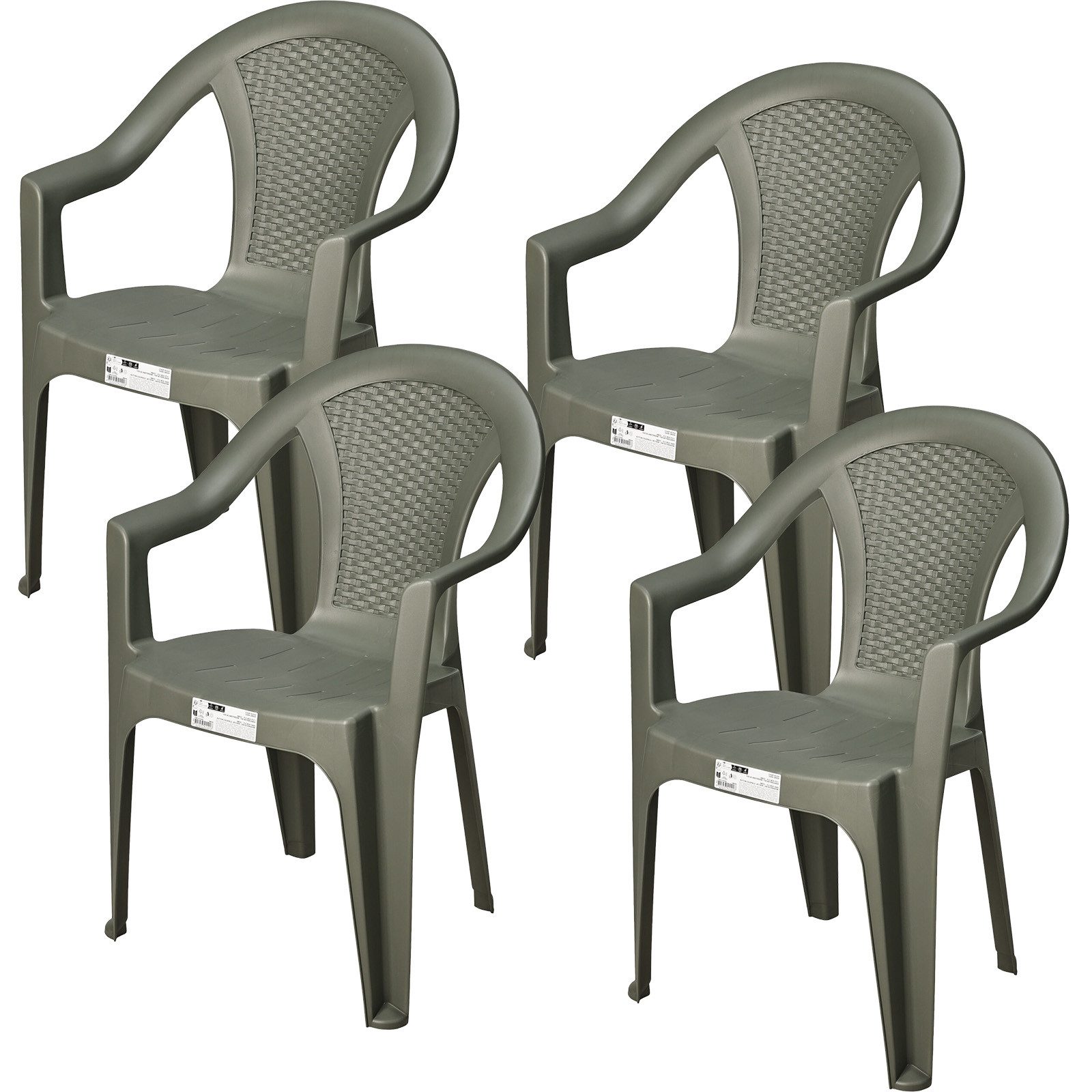 Progarden Stapelstuhl Gartenstuhl Bistrostuhl Grün Kunststoff 4 er Set (4 S günstig online kaufen