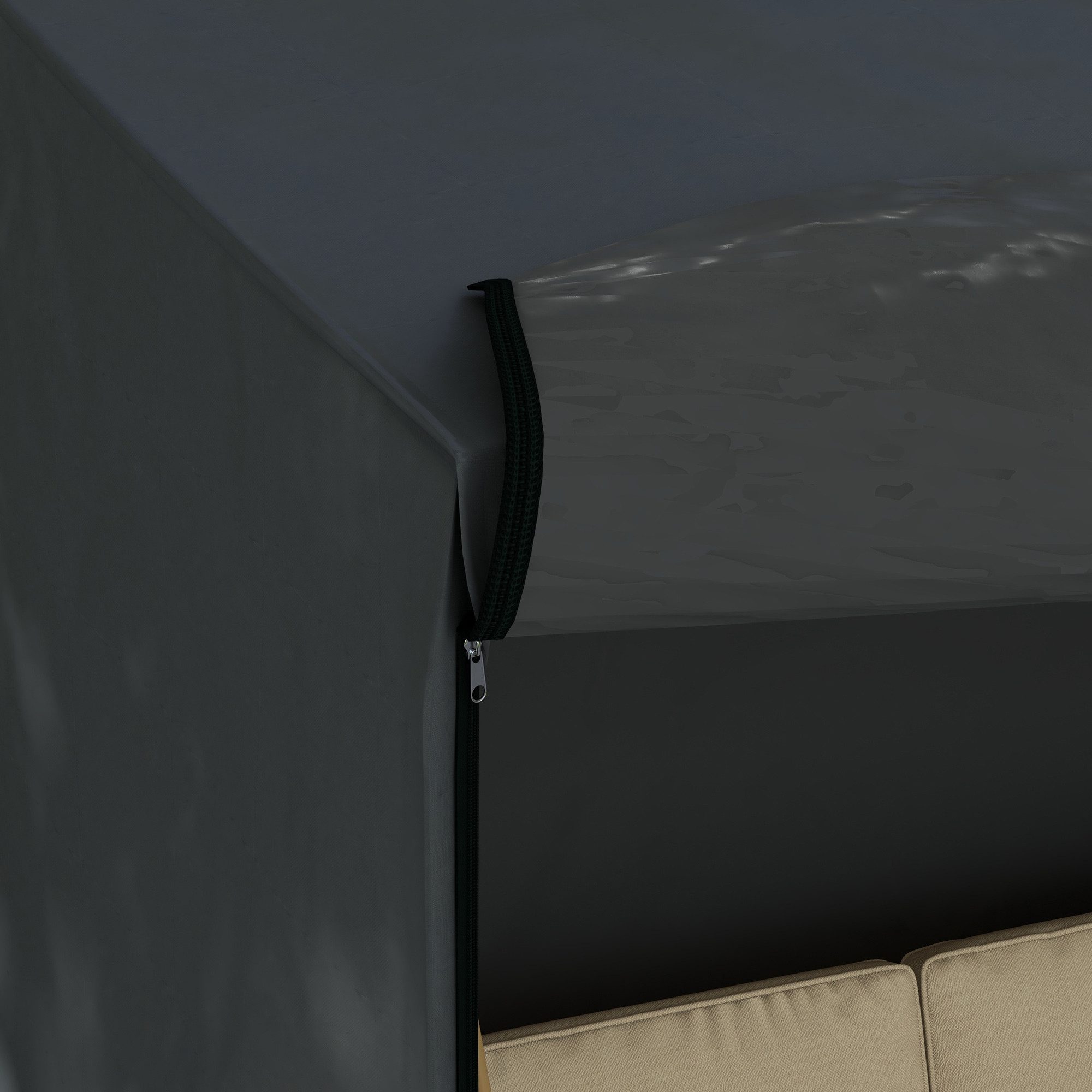 MC Star Hollywoodschaukel Abdeckung wasserfest Schutzhülle für Gartenschaukel, UV-Schutz Oxford Schwarz 220 x 125 x 172 cm