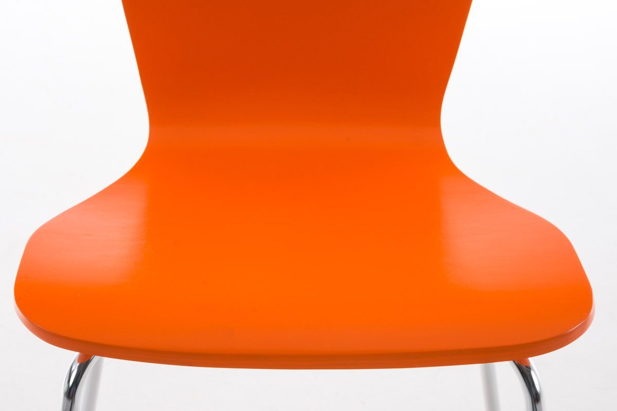 Set), Besucherstuhl orange CLP Holzsitz Metallgestell Aaron mit (8er und