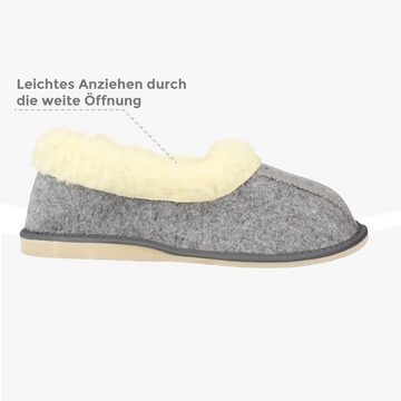 filsko Damen Winter Filz HausSchuhe mit Schafwolle Hausschuh