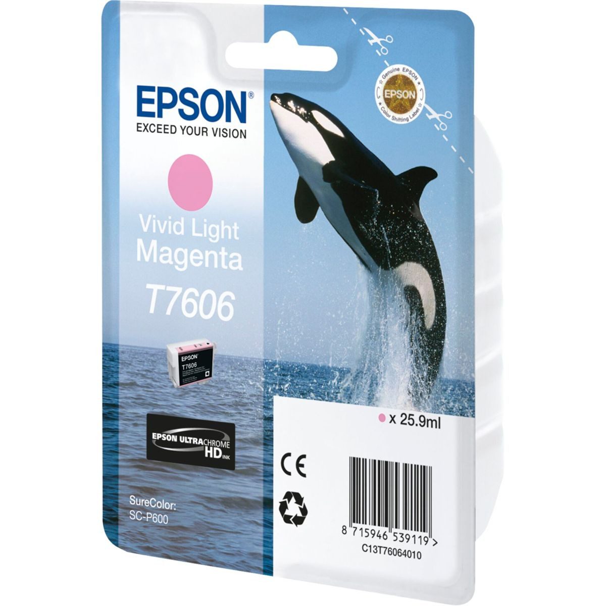 Epson Tintenpatrone vivid light magenta T 7606 N Tintenpatrone