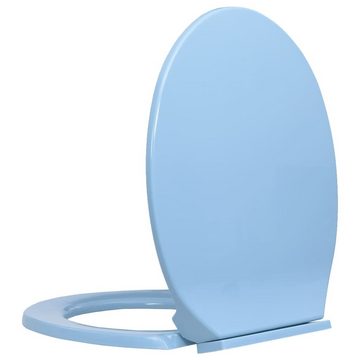 vidaXL WC-Sitz Toilettensitz mit Absenkautomatik Blau Oval (1-St)