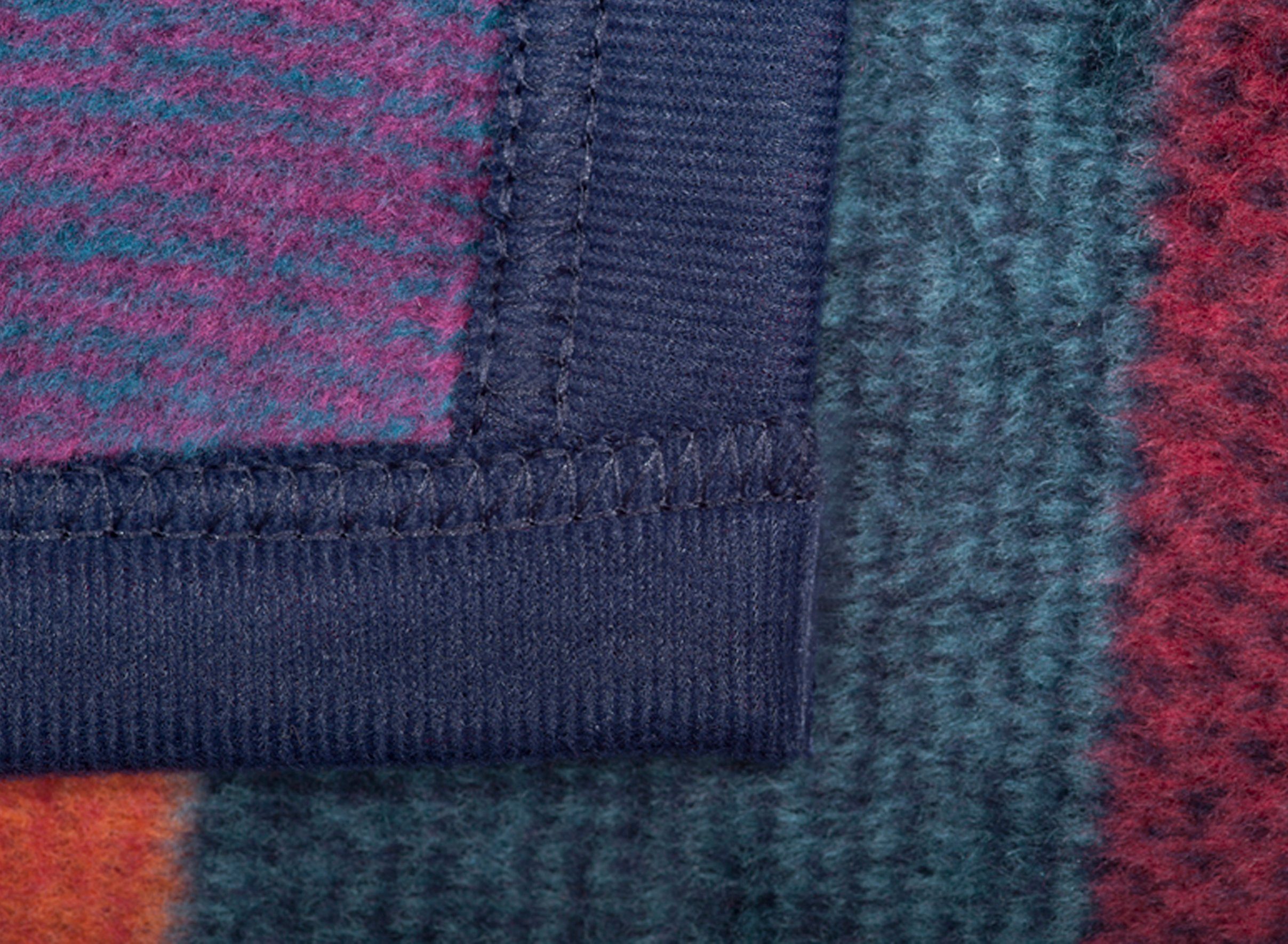 Wohndecke Color Squares blue, blau-bunt karierte Decke in 150x200, Baumwoll-Mix, Biederlack, Made in Germany – Bild 5 von 5