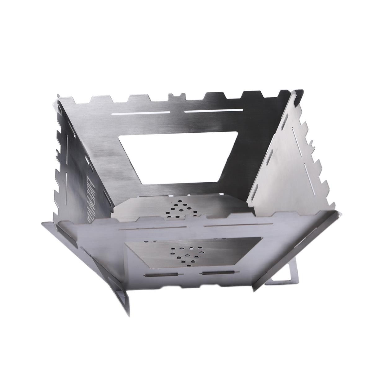 FireMaple Holzkohlegrill Steckbarer Outdoor-Feuergrill aus Edelstahl mit großer Grillfläche, Einzelartikel, steckbar, robust, kompakt