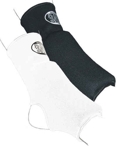 BAY-Sports Fußgelenkbandage Fußbandagen mit Spann Polster Spannschutz Spannschützer Knöchelbandage (kompression), Polster auf dem Spann, 1 Paar, schwarz oder weiss, dauerelastisch