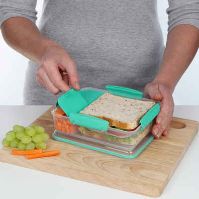 sistema Lunchbox »"Snack Attack DUO" 3fach unterteilt Proviantbox Brotdose«, (975 ml), stapelbar, Kühl- und Gefrierschrank geeignet