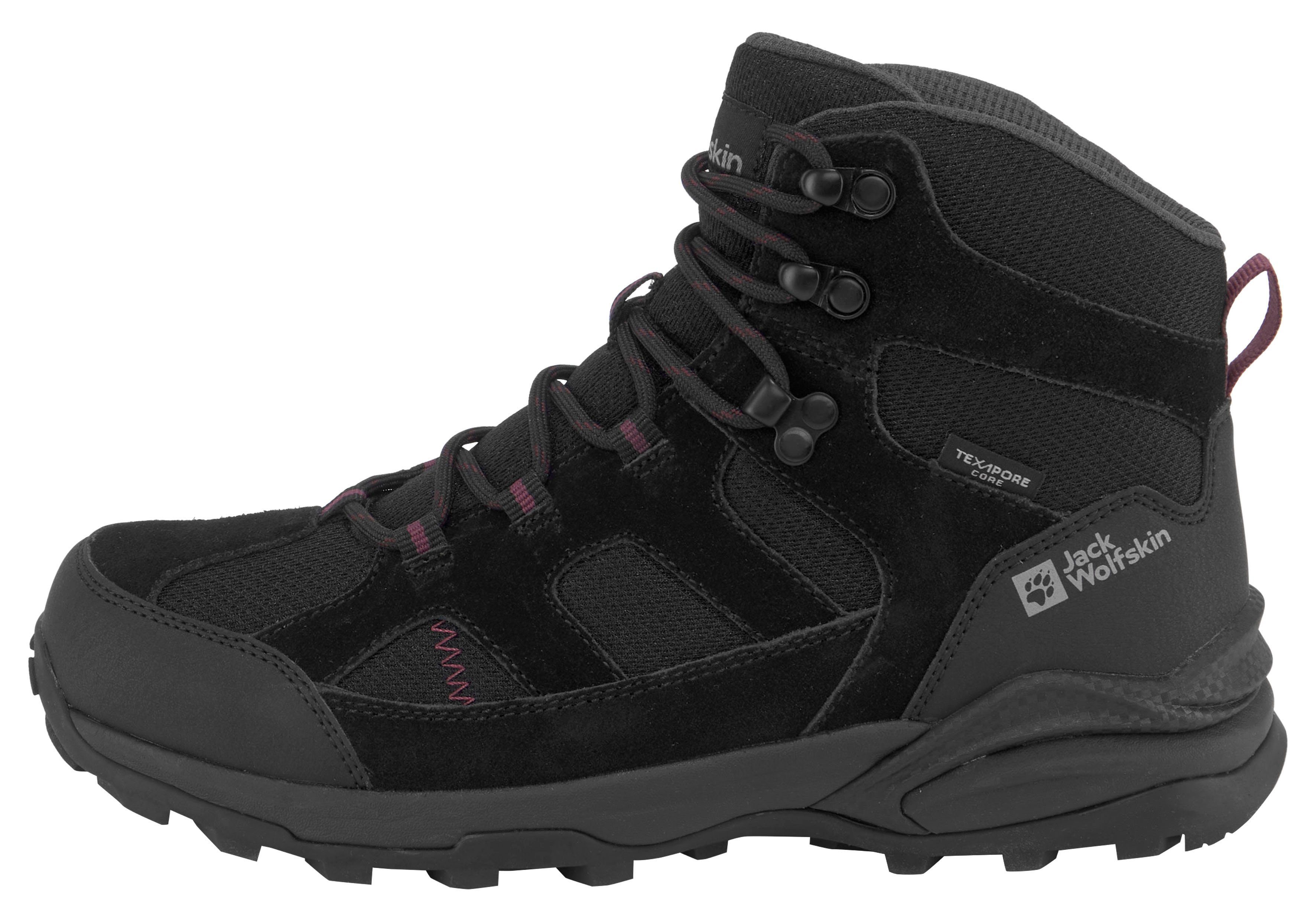 Jack Wolfskin TRAIL HIKER TEXAPORE schwarz-lila MID Wanderschuh wasserdicht