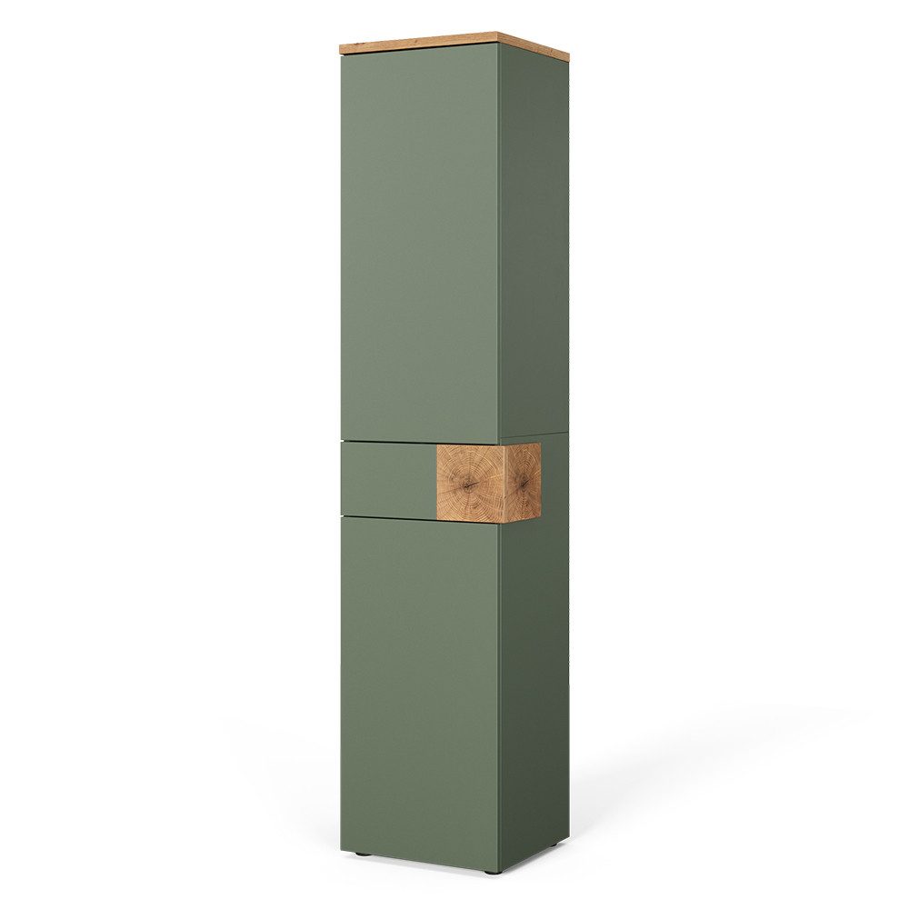 Vicco Hochschrank Eden, Grün/Artisan, 40 x 184.2 cm mit 2 Türen & 1 Schublade (1-St)