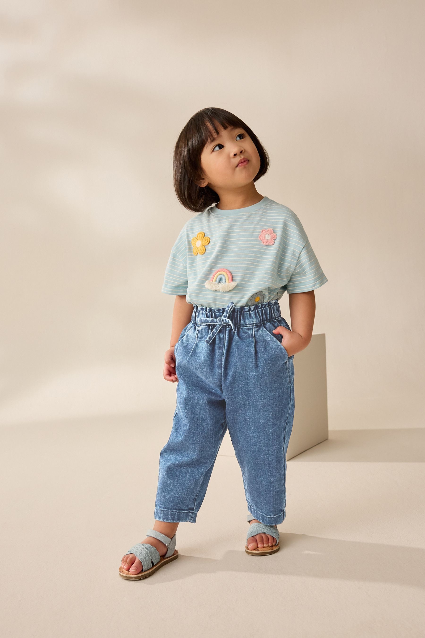 Next Schlupfjeans Jeans mit Bindegürtel (1-tlg)