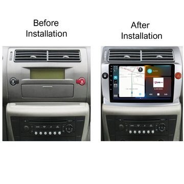 TAFFIO Für Citroen C4 2004-2010 9" Touchscreen Android Autoradio GPS CarPlay Einbau-Navigationsgerät