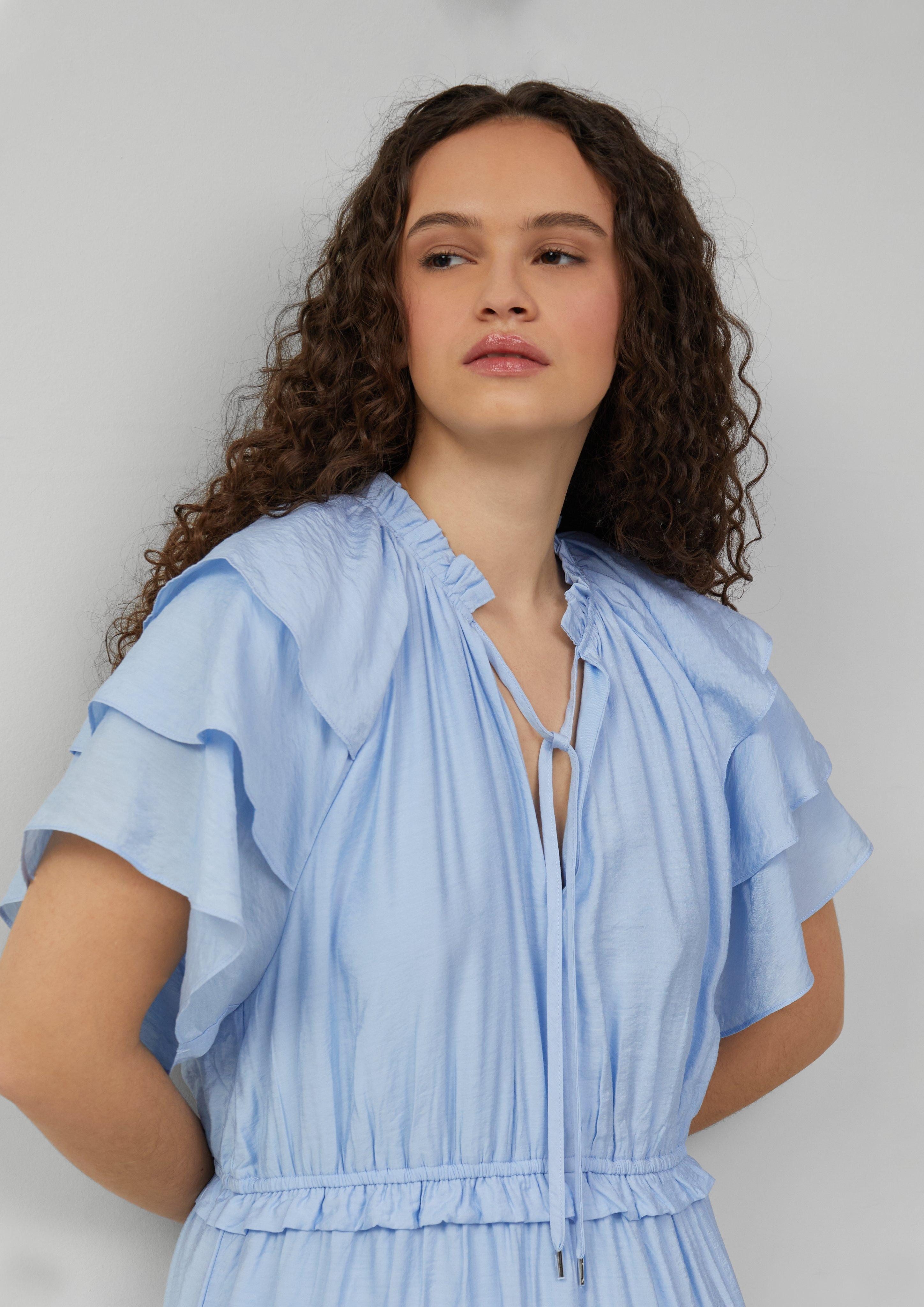 QS Minikleid Midikleid mit Volant-Details, QS günstig online kaufen