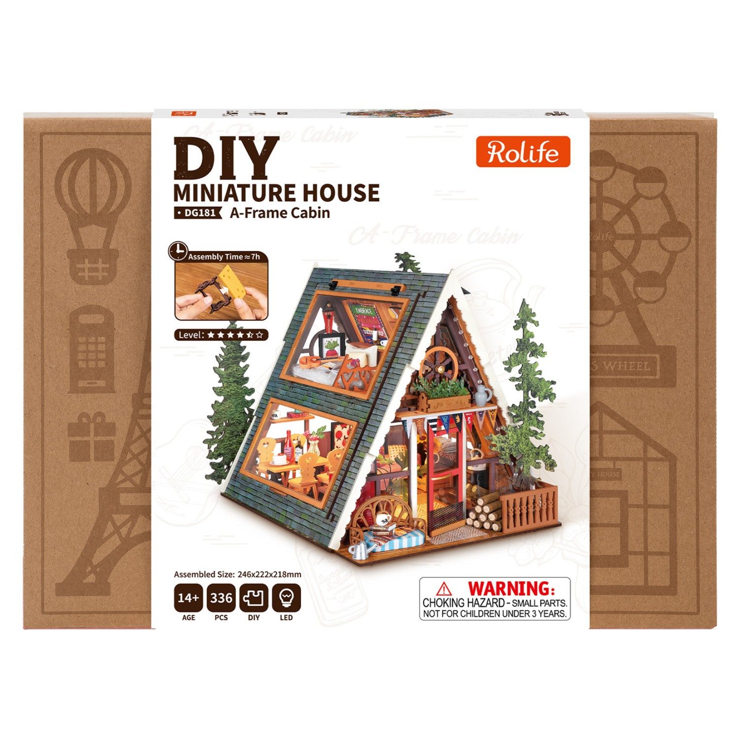 ROLIFE 3D-Puzzle DIY Miniaturhaus "A-Frame-Cabin", Puzzleteile