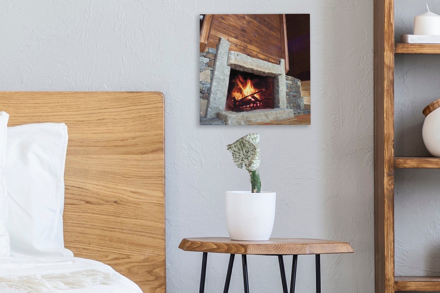 OneMillionCanvasses® Leinwandbild Leinwand Stein, (1 St), für Kamin Schlafzimmer aus Bilder Wohnzimmer