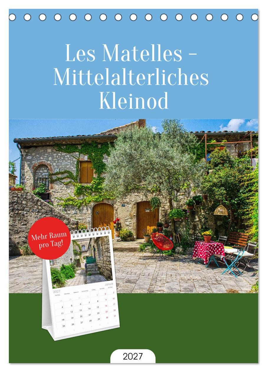 CALVENDO Tischkalender Tischplaner 2027 - Les Matelles - Mittelalterliches Kleinod (A5 Tischk