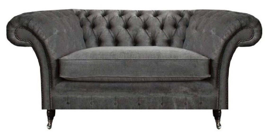 JVmoebel Chesterfield-Sessel Grauer Chesterfield Sessel mit hochwertiger Polsterung (Sessel), Made in Europa