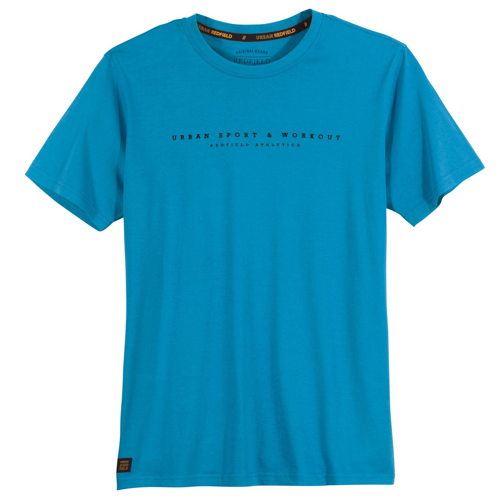 redfield Print-Shirt Große Größen T-Shirt türkis sportiver Schriftprint Redfield