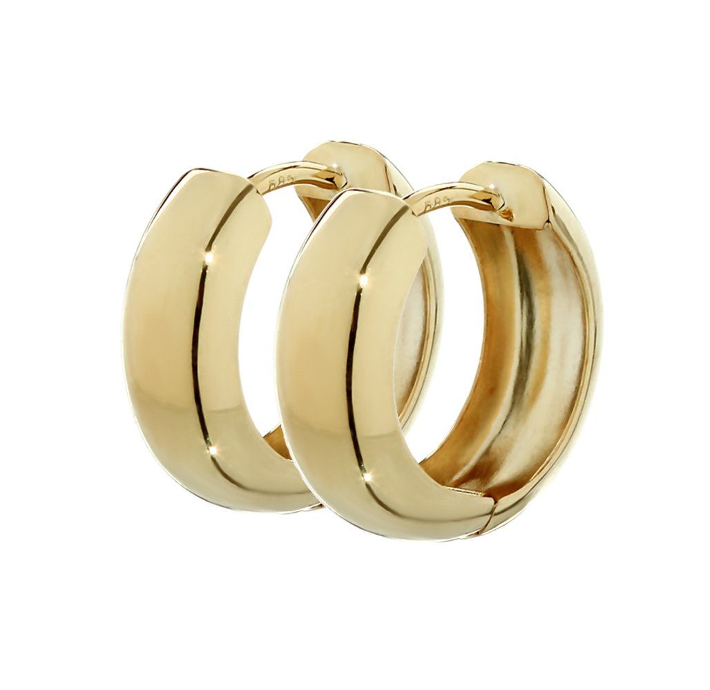 NKlaus Klappcreolen Paar 585 Gelbgold Klappcreolen Ohrringen 15 X 5,1m (Damen)