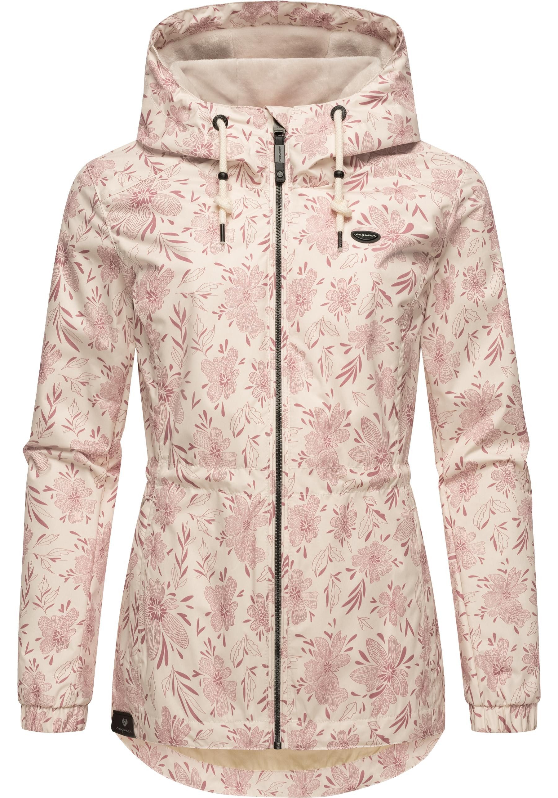 Ragwear Outdoorjacke Dankka Spring stylische Damen Übergangsjacke mit floralem Allover-Print