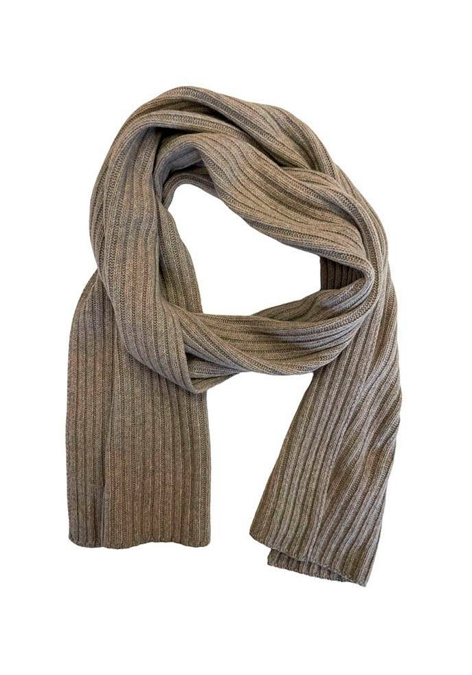 MONTI Strickschal, Klassischer Rippenstrick beige | Strickschals