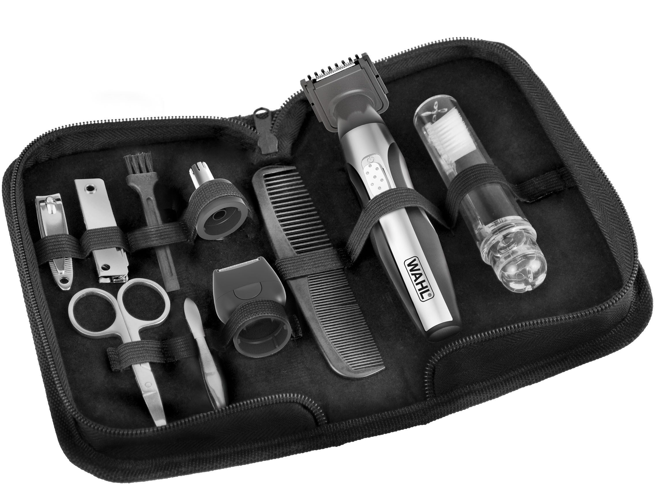 Wahl Multifunktionstrimmer Travel Kit Deluxe, 12-teiliges Reiseset mit Lithium-Batterietrimmer