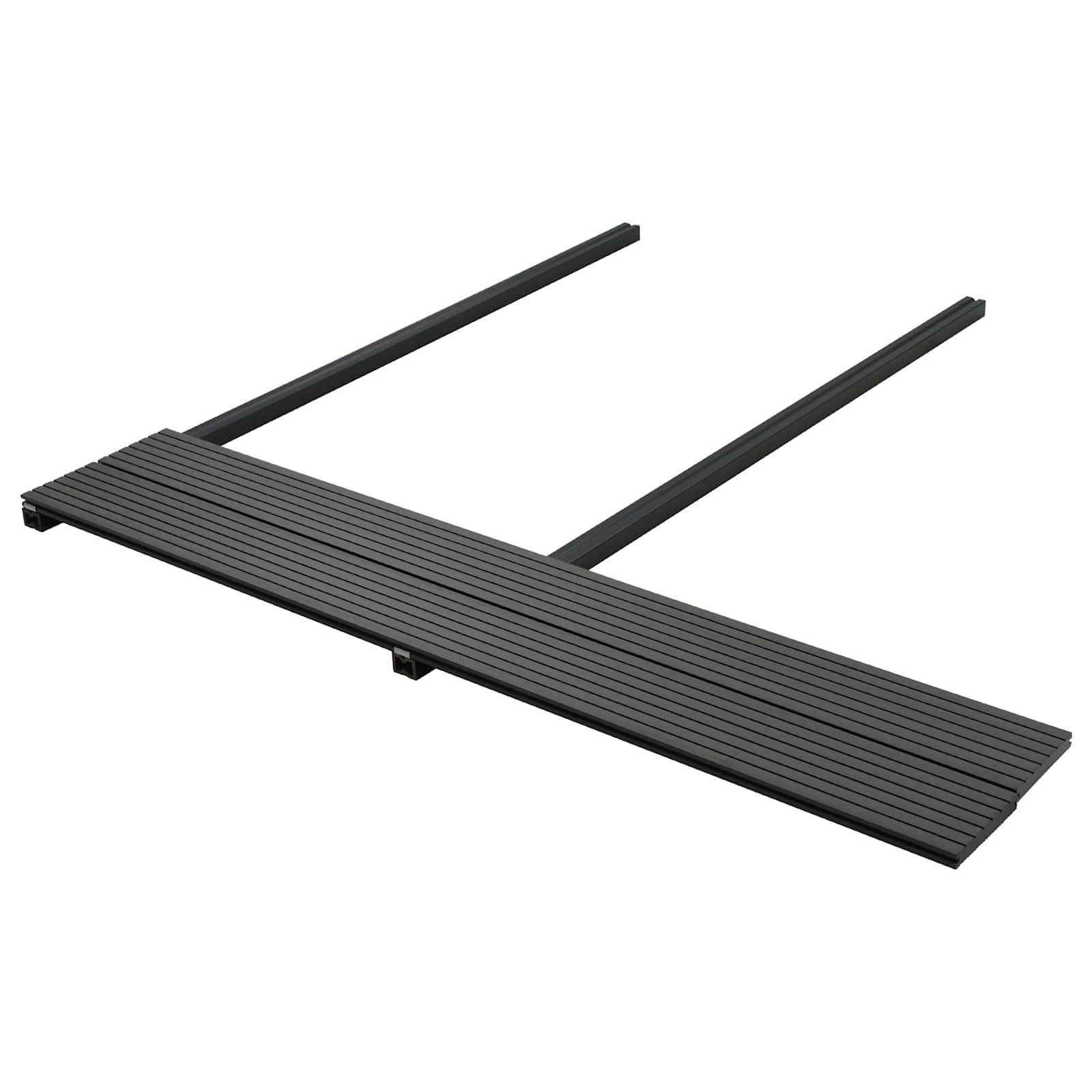 vidaXL Terrassendielen 10 mÂ² Terrassendiele Terrassenbelag Terrassenfliese 16 Stück Schwarz, BxL: je 0x0 cm