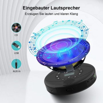 yozhiqu Tragbarer CD-Player mit Lautsprecher und Kopfhörern,MP3-USB-Wiedergabe tragbarer CD-Player (Anti-Skip-Funktion, für persönlichen oder Mehrbenutzer-Gebrauch)