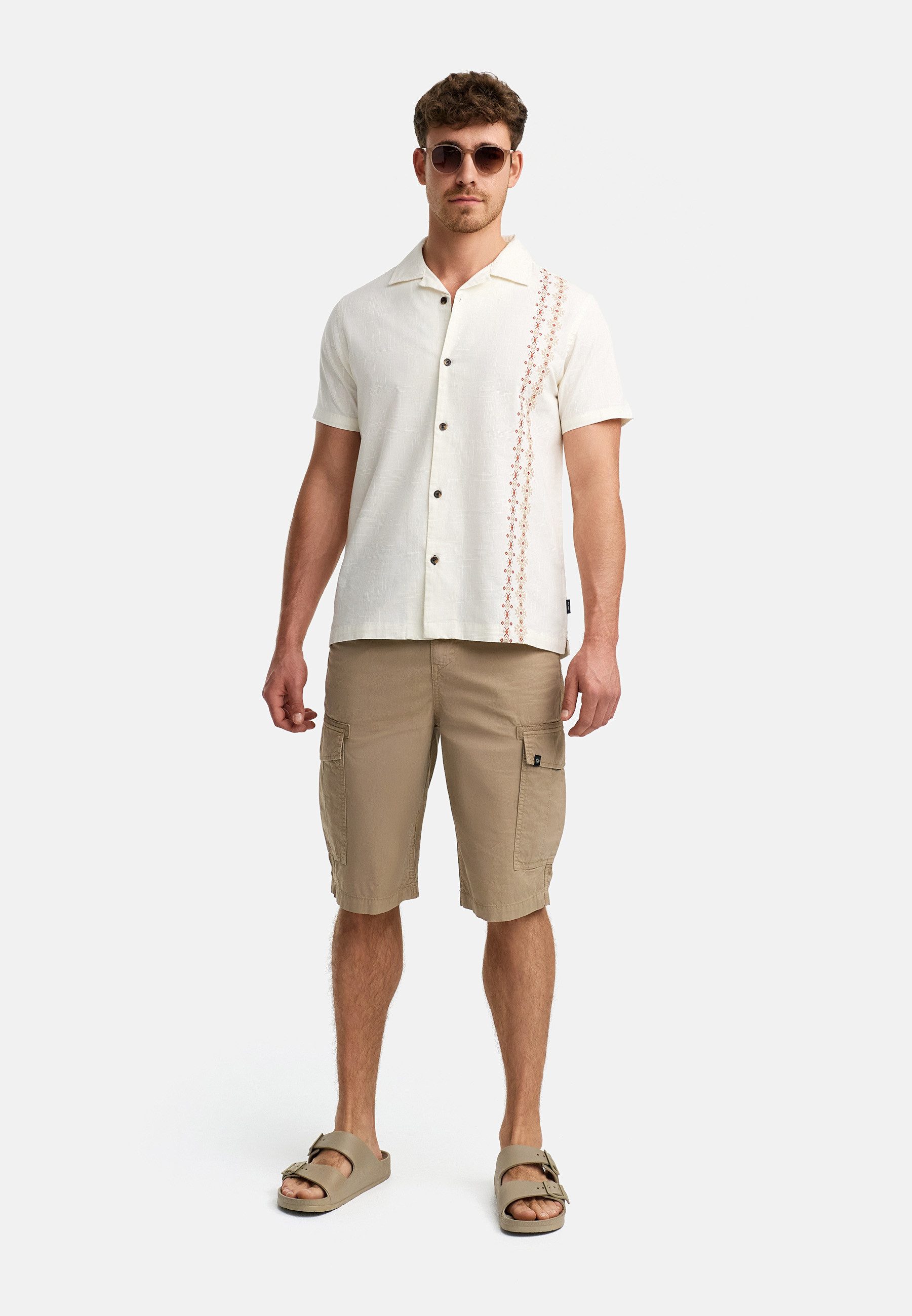 Indicode Cargoshorts Herren INNadim Cargoshorts aus Baumwolle mit elastischen Einsätzen am Bund für eine flexible Passform