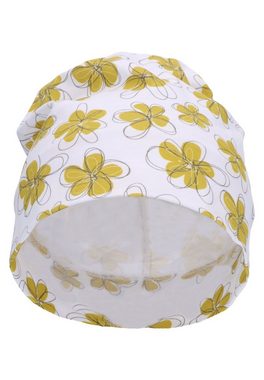 Sterntaler® Schlupfmütze Beanie Blumen (1-St., Sommermütze mit UV-Schutz 50+, Schirm, Ohrenschutz und Bindeband) Baby Beaniemütze aus Jersey mit süßen Motiven