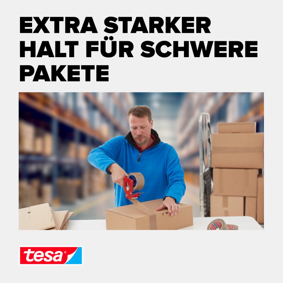 tesa Klebeband tesa Pack Solid & Strong 66 m x 50 mm, braun