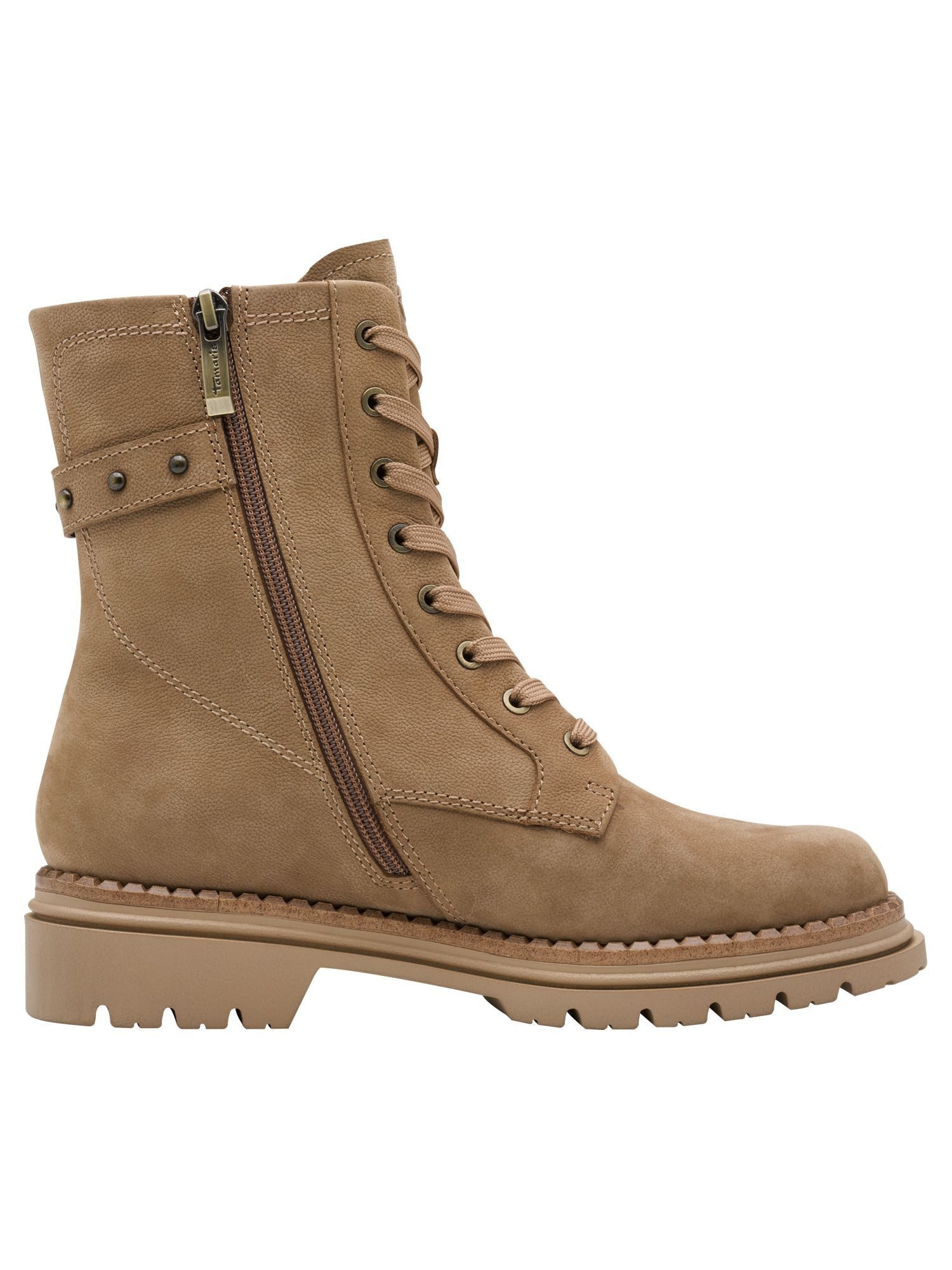 Tamaris TOUCH-IT, Removable Sock aus Leder kein Absatz Schnürstiefelette TOUCH-IT