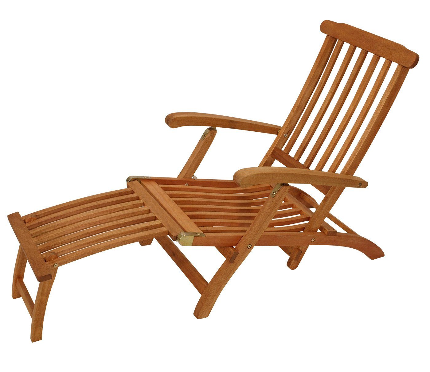 DEGAMO Gartenliege MAINE, 1 St., Deckchair mit Fussteil, Eukalyptus Hartholz, klappbar