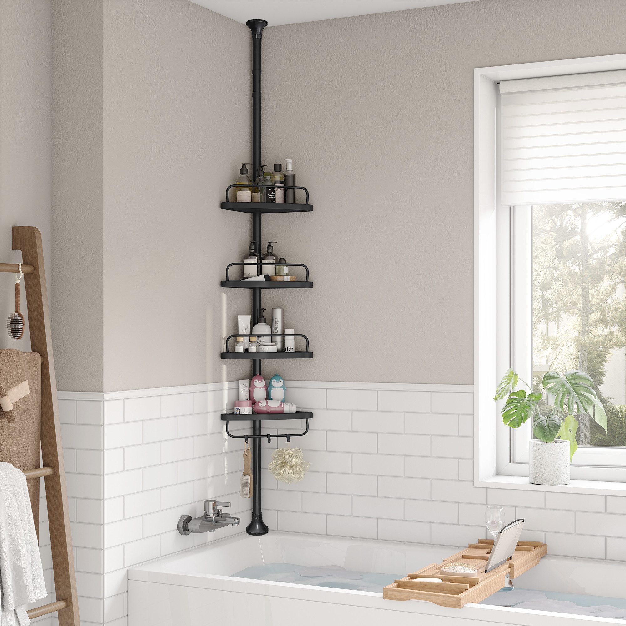 SONGMICS Duschablage Duschregal, Eckregal Bad, mit 4 Ablagen, Badregal, 85- günstig online kaufen
