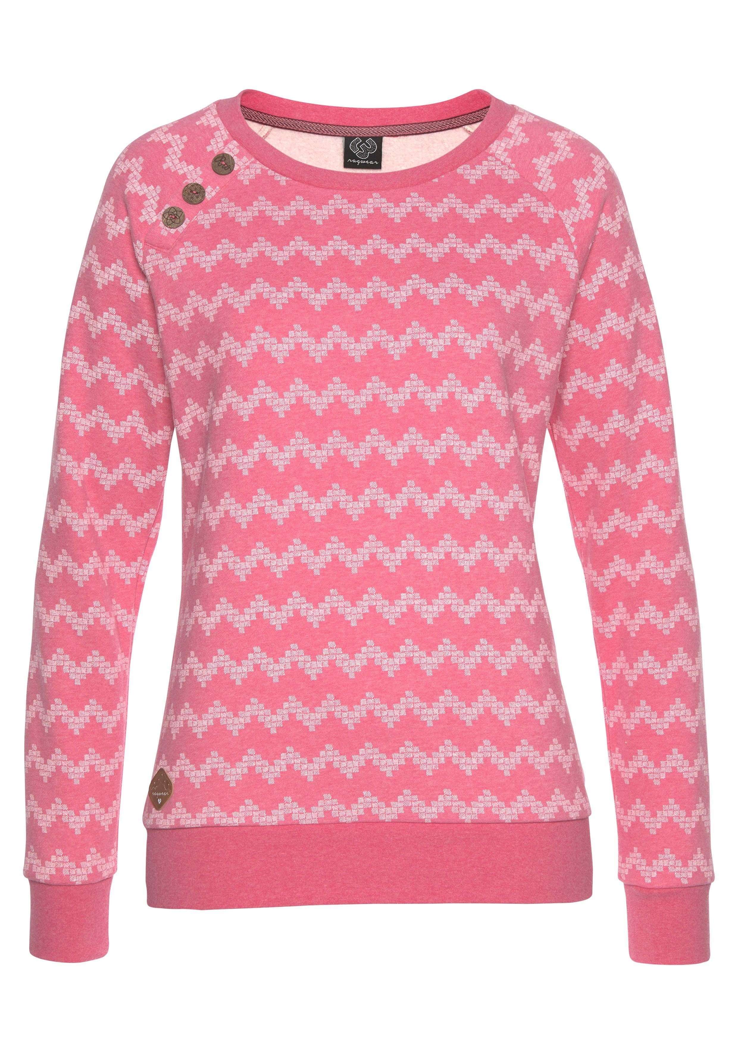 Ragwear Damen Sweat Shirt Longsleeve Langarm Pullover Pulli Shirt Daria Zig Zag