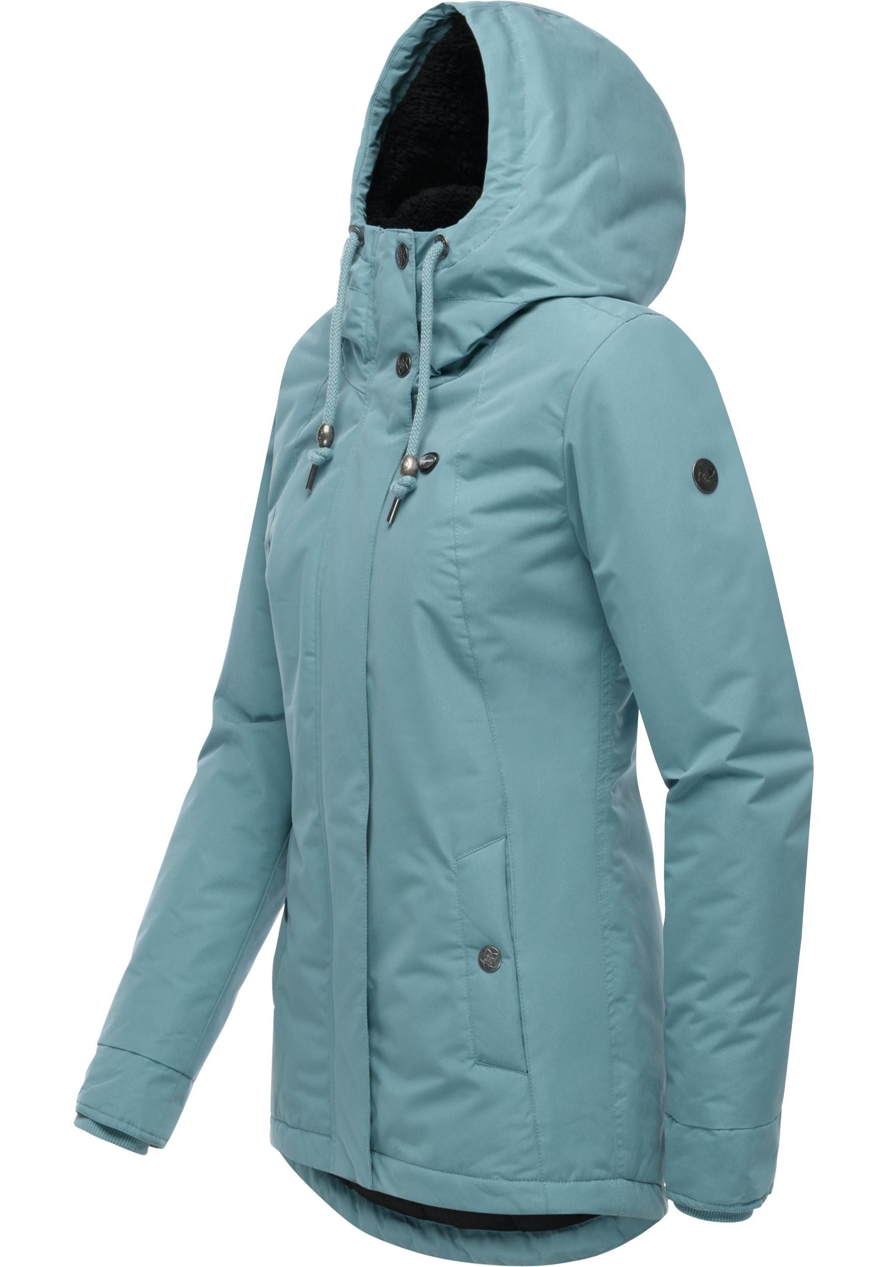 Ragwear Kurzmantel Alvena YOUMODO Wasserdichter Damen Mantel mit verstellbarer Kapuze
