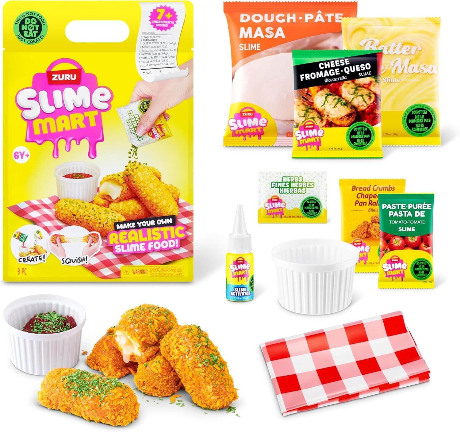 ZURU Knete Zuru 15915D - Slime Mart Shopping Bag Serie 2 - Mozzarella-Sticks