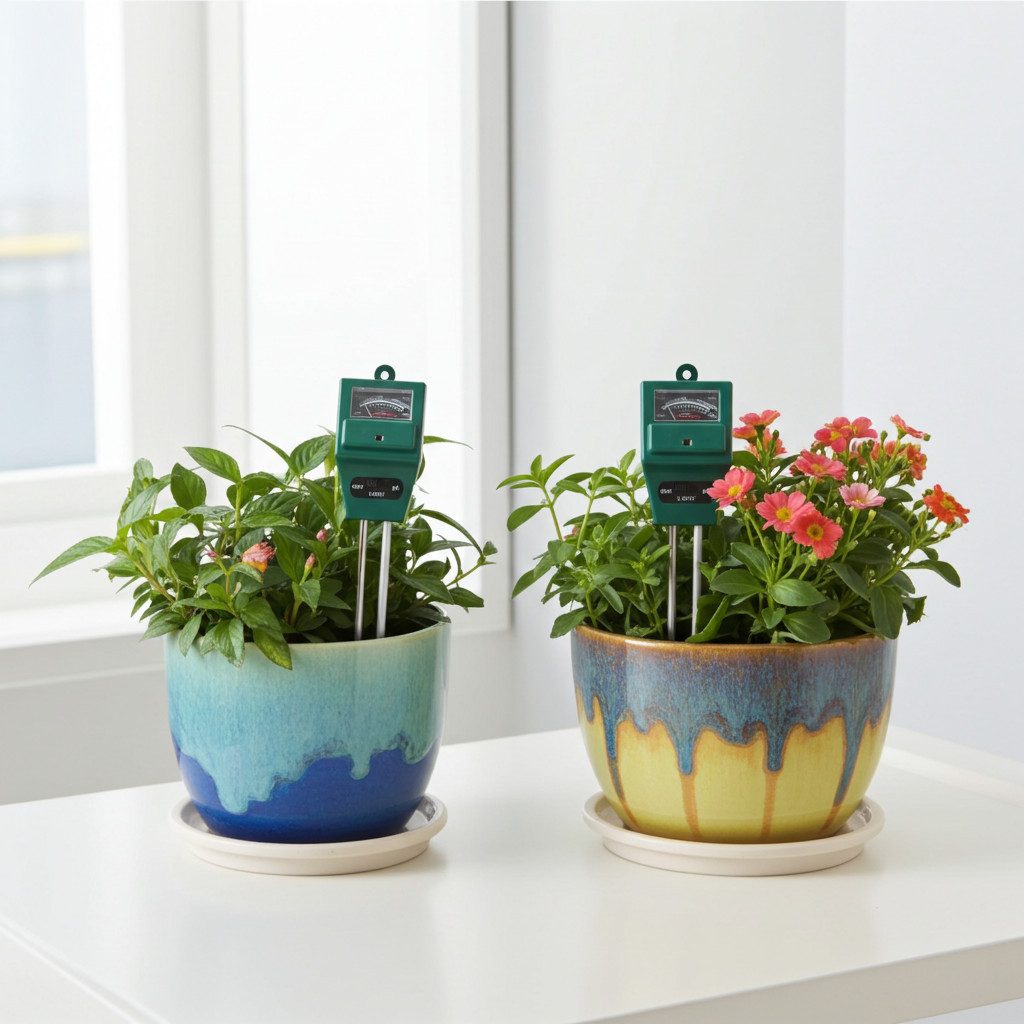 Casativo Feuchtigkeitsmesser 3in1 Bodentester Pflanzenerde-Messgerät für Feuchtigkeit pH-Wert Licht, (2-St., 1er-Set & 2er-Set & 4er-Set), 3-in-1 Bodentest strom- & batteriefrei/inkl. Tabelle mit Idealwerten