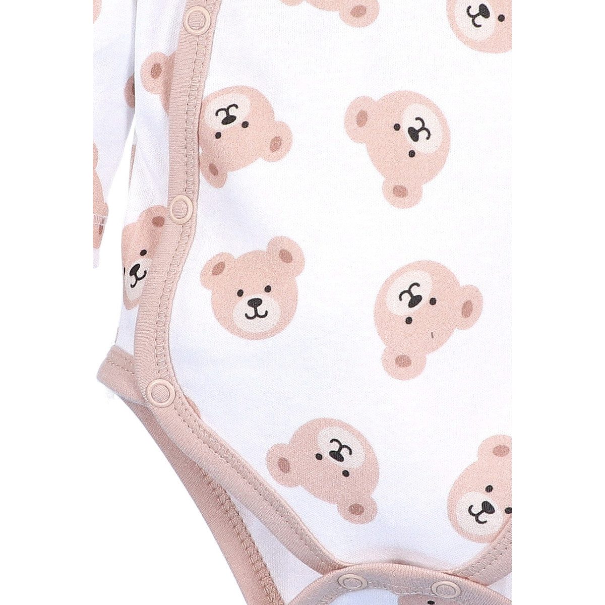 NINI Langarmwickelbody Teddybär Unisex Kinder (1-tlg) Langarm Einteiler, Body, Longsleeve-Body, Bodysuit, Stretchbody