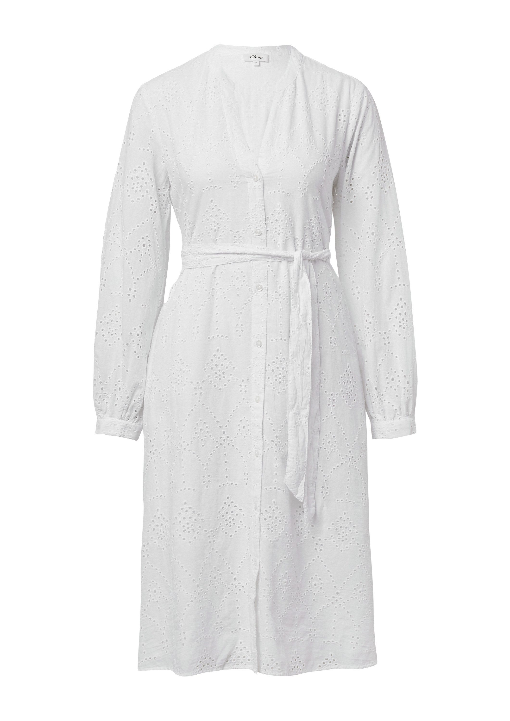 s.Oliver Minikleid Kleid Kleid in A-Shape mit Lochstickerei und Eingrifftas günstig online kaufen
