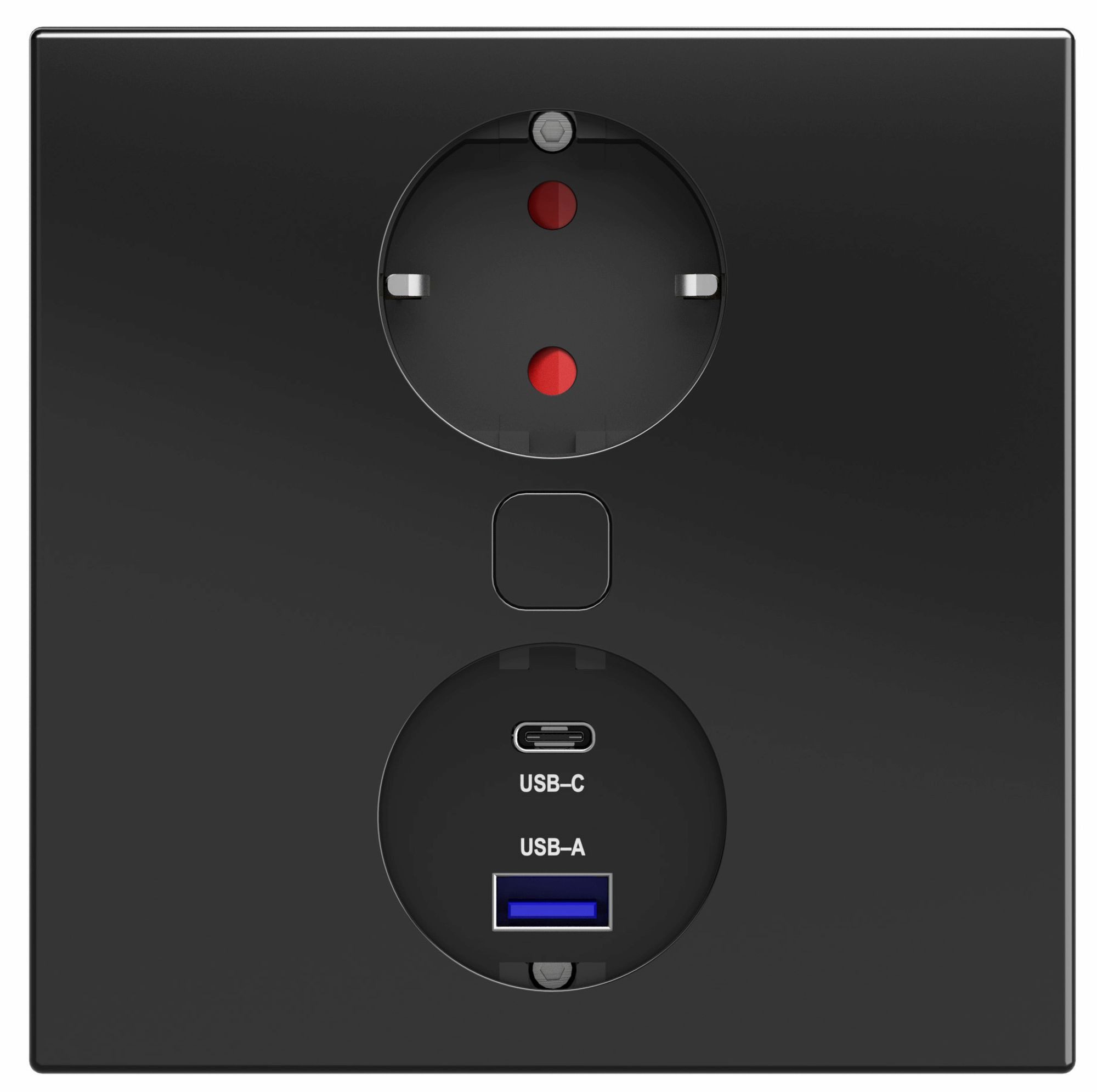HPF Einbausteckdose Küche USB A/C Küchensteckdose Duplex-Q Steckdose Büro Einbau-Tischsteckdose (Kabellänge 2.00 m)