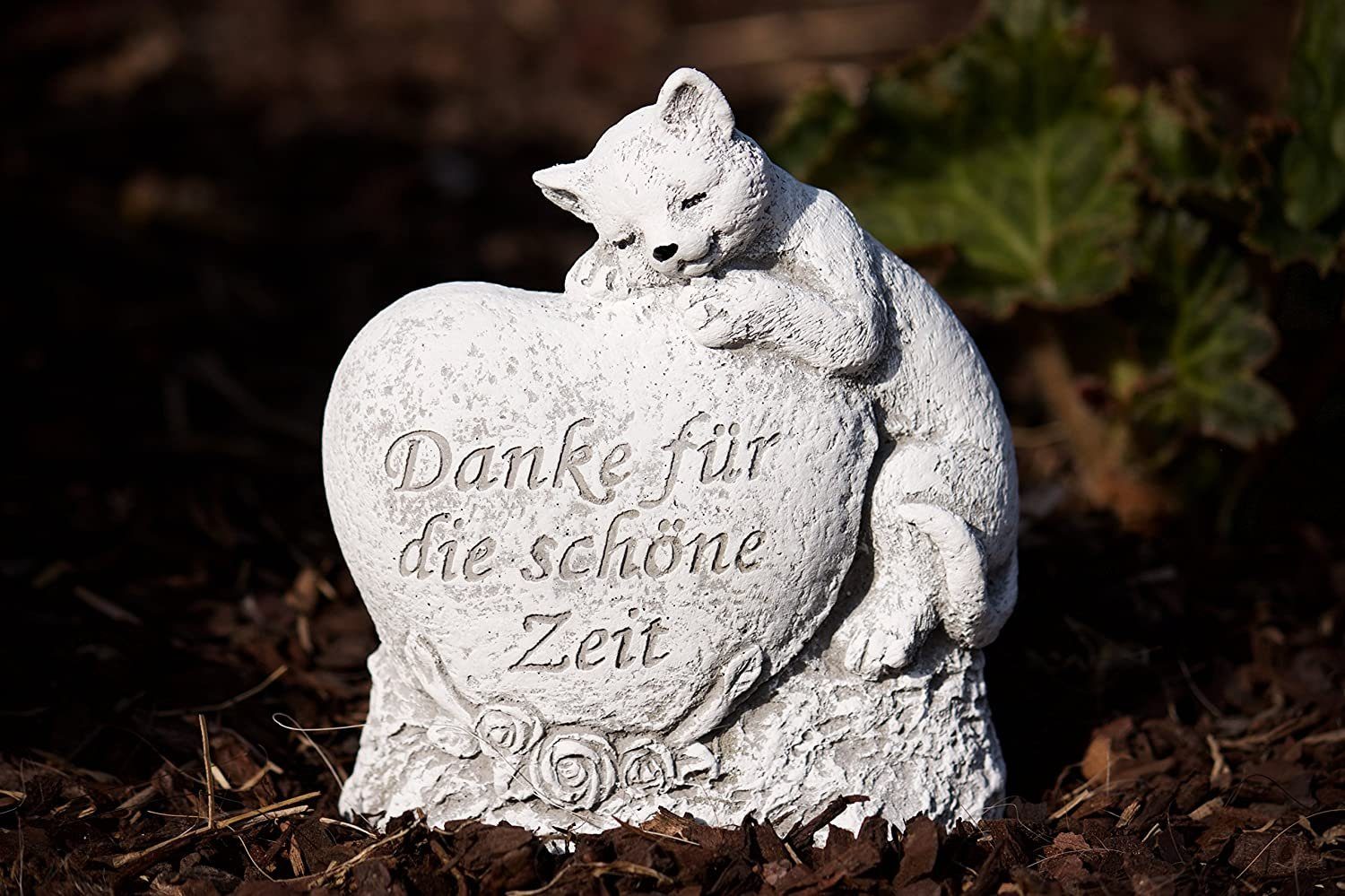 Stone and Style Gartenfigur Steinfigur Grabschmuck Katze " Danke für die sc günstig online kaufen