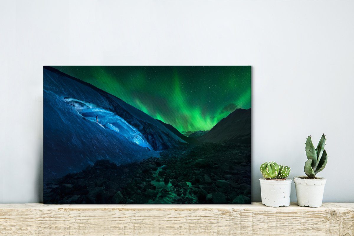Leinwandbild Athabasca-Gletscher St), Polarlicht in Wanddeko, Kanada, (1 cm über Aufhängefertig, Leinwandbilder, Wandbild dem OneMillionCanvasses® 30x20