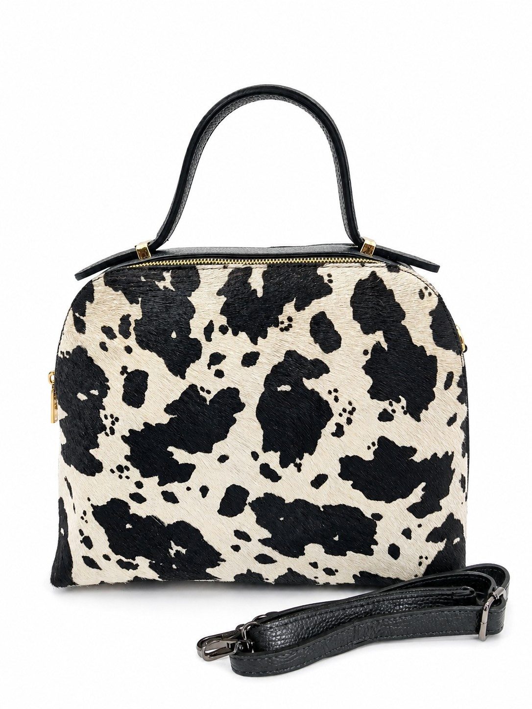 Der Trachtler Trachtentasche Damen Handtasche Umhängetasche "Marlies", aus hochwertigem echtem Leder mit echtem Fell