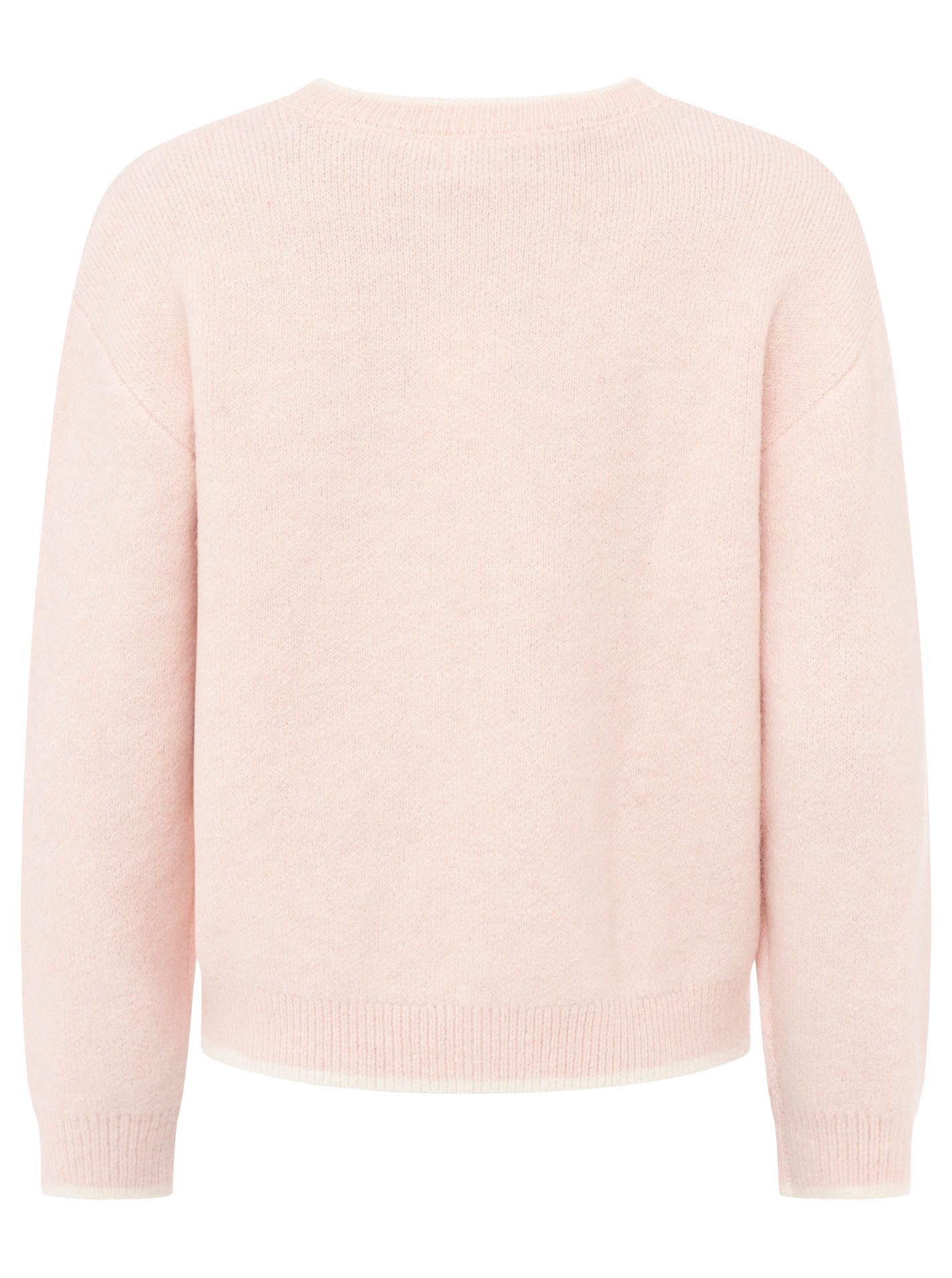 Zwillingsherz Strickjacke "ZH" mit Reißverschluss, Eingriffstaschen, Logopatch, farbige Kanten – Bild 4 von 5