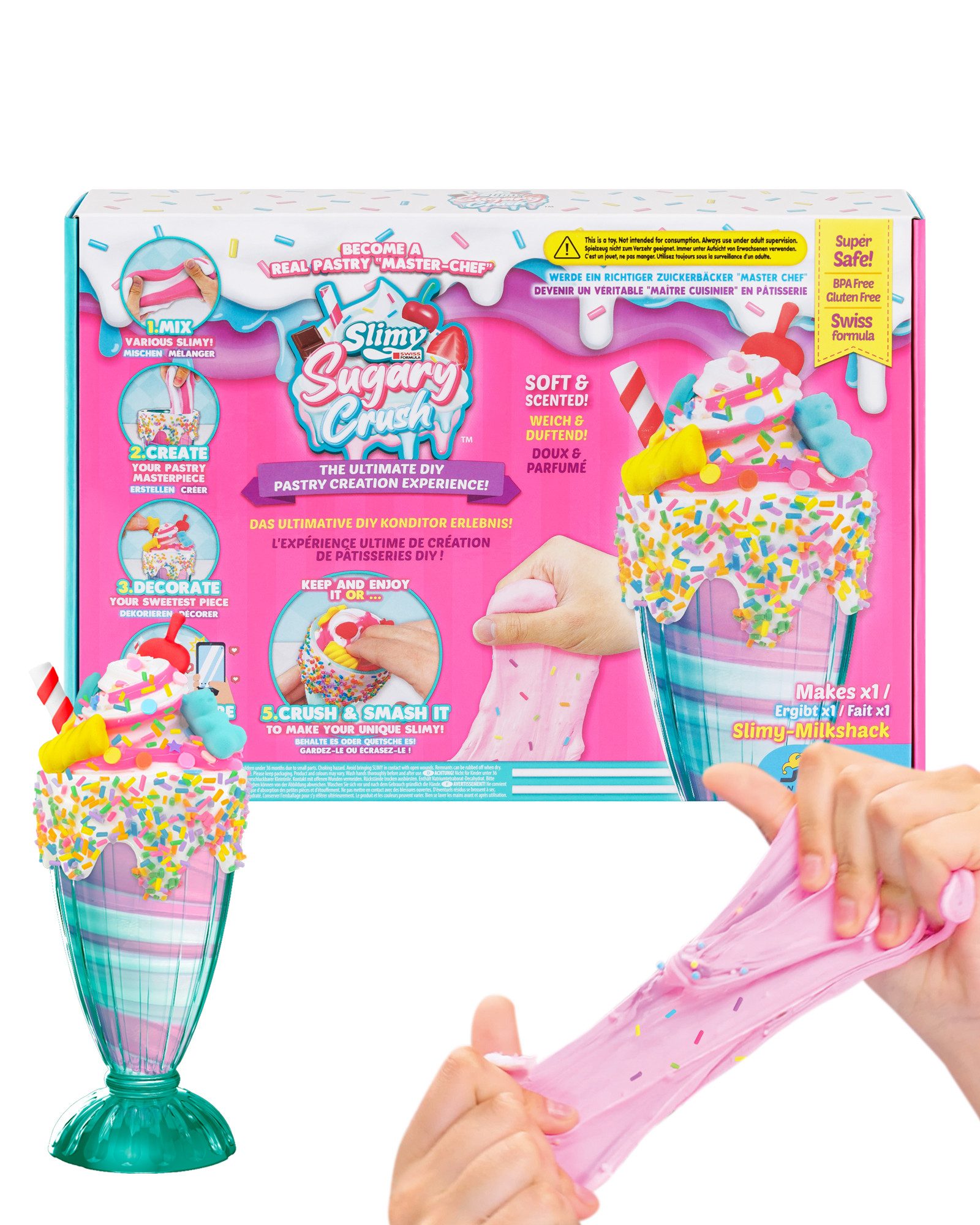 Slimy® Knetform-Set Sugary Crush - Milkshack (1-tlg), Slime und Knete Kreativ-Set zum selber Mischen, Formen und Dekorieren