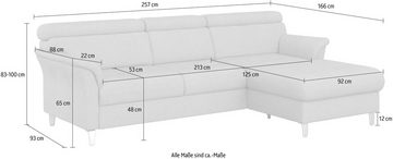 sit&more Ecksofa Marano L-Form, inklusive Kopfteilverstellung, wahlweise mit Bettfunktion, Bettkasten