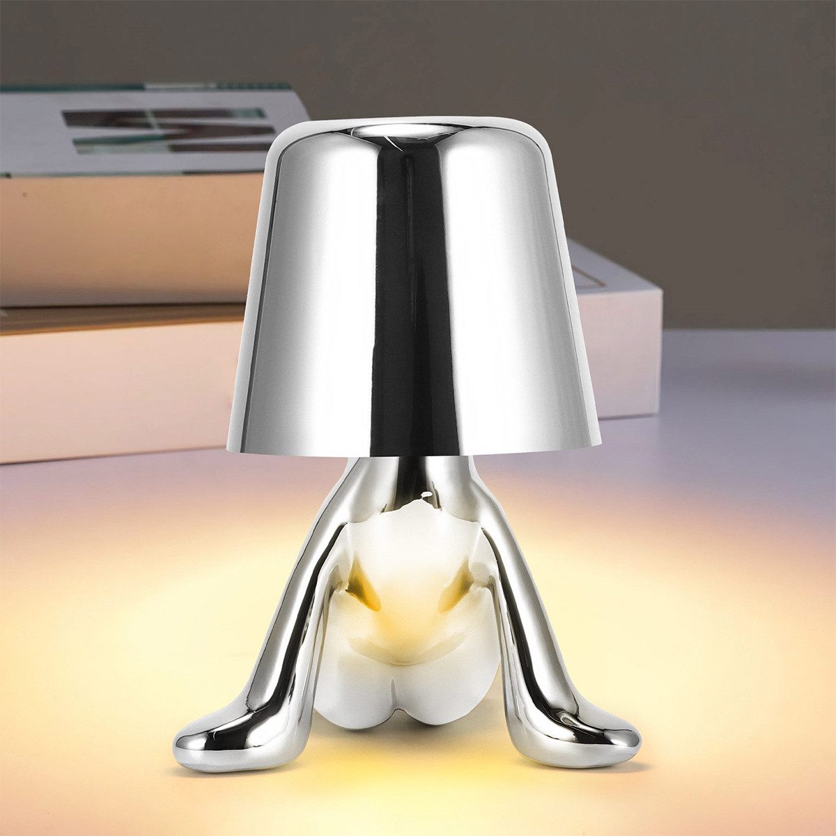 RWEUOQ LED Tischleuchte Tischlampe mit Touch Steuerung, Thinker Statue Dekorative LED, LED fest integriert, /Tischlampe mit Touch Steuerung, weißes licht, warmweißes licht, warmes licht, USB Charging 3 Helligkeitsstufen